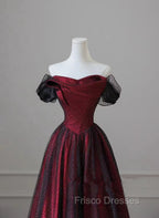 Black and Red Long Formal Prom Dress Formal Evening Gown