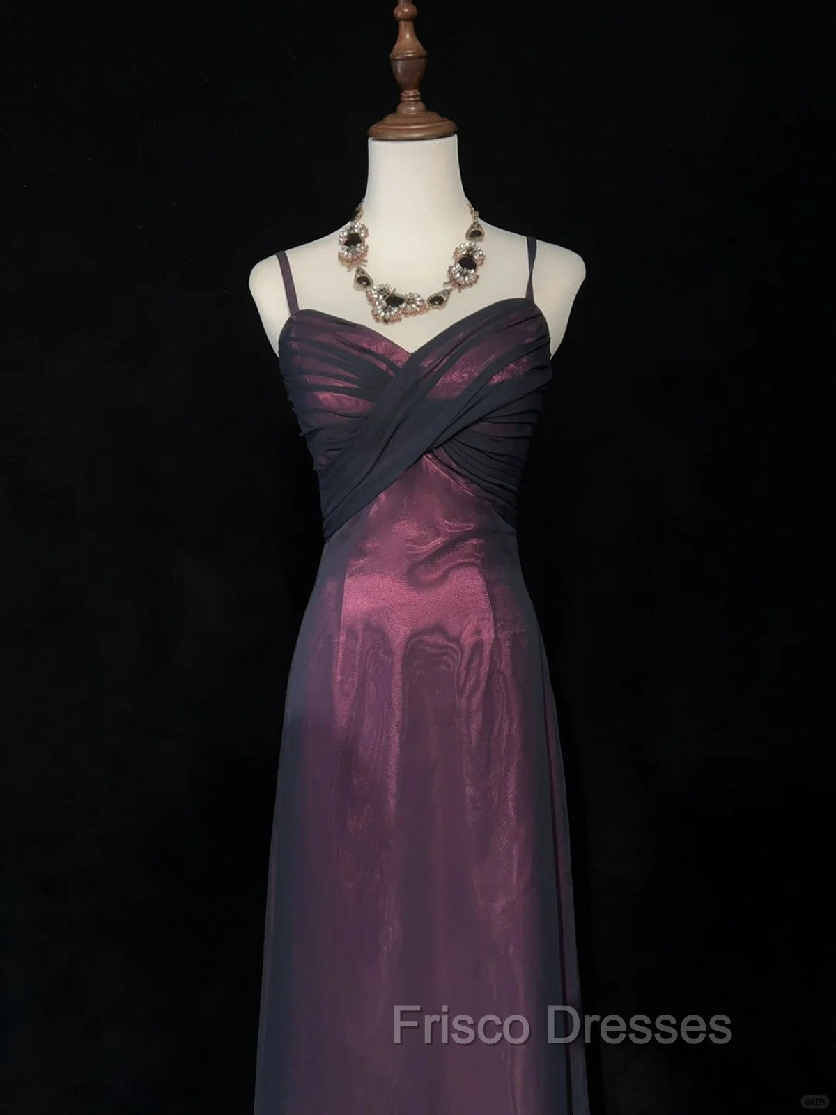 Black and Red Sweetheart Long Formal Dress, Straps Long Formal Prom Dress Secondary image