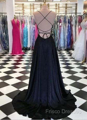 Black And Royal Blue Formal Prom Dress, Formal Gown, Graduation School Party Dress, Winter Formal Dress Secondary image