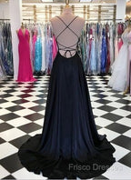 Black And Royal Blue Formal Prom Dress, Formal Gown, Graduation School Party Dress, Winter Formal Dress