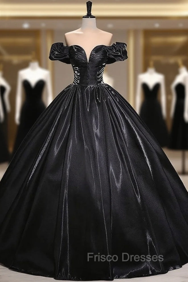 Black Ball Gown Off the Shoulder Quinceanera Dress Main image
