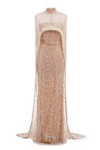 Black Beading Formal Prom Dress Sweep Train High Neck Zipper Sleeveless Evening Dress