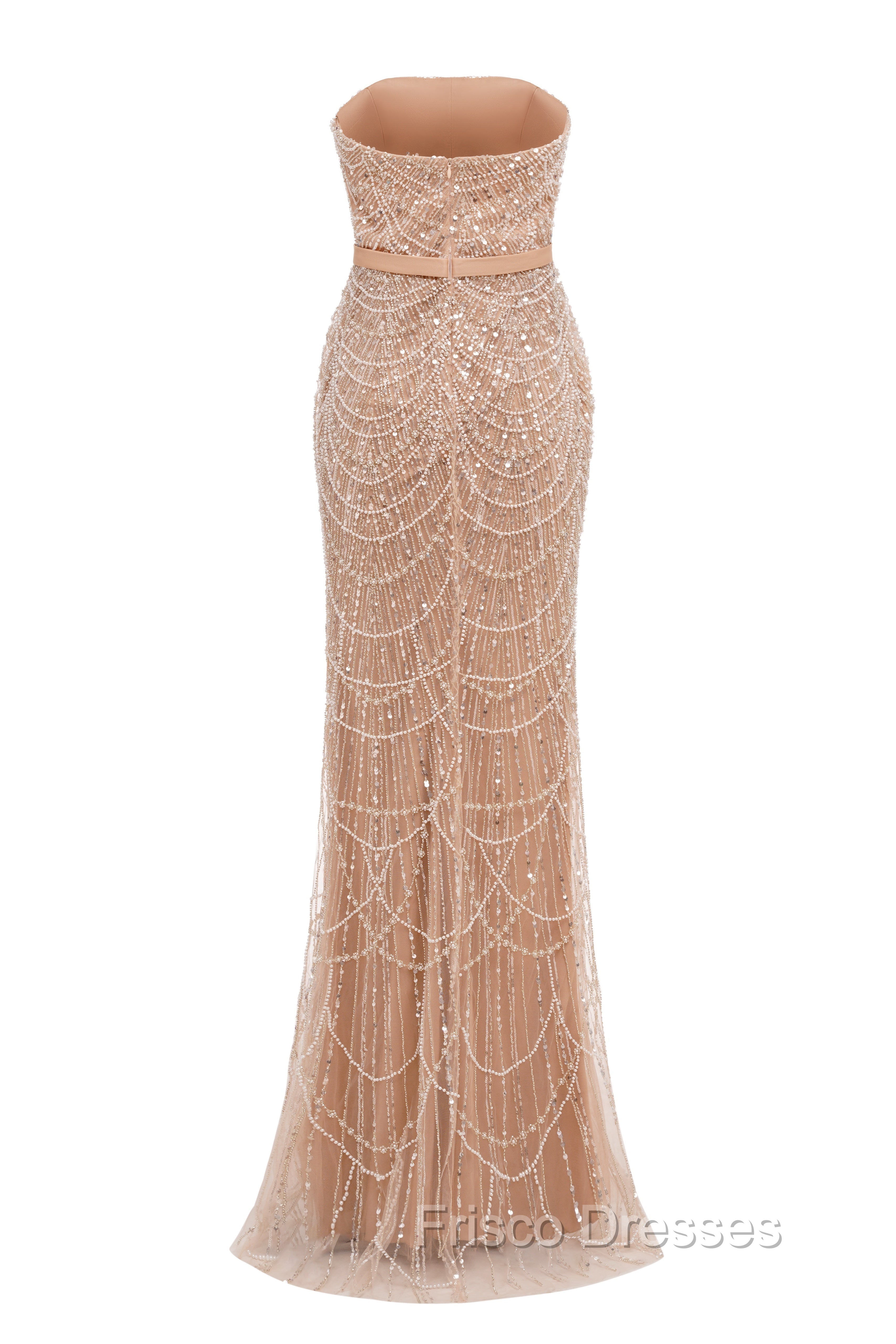 Black Beading Formal Prom Dress Sweep Train High Neck Zipper Sleeveless Evening Dress