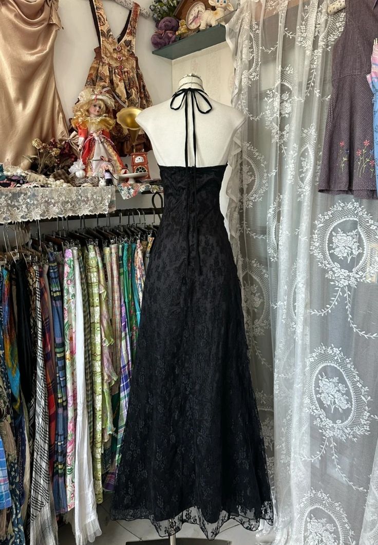 Black Elegant Vintage Prom Party Gown Evening Dress – Frisco Dresses