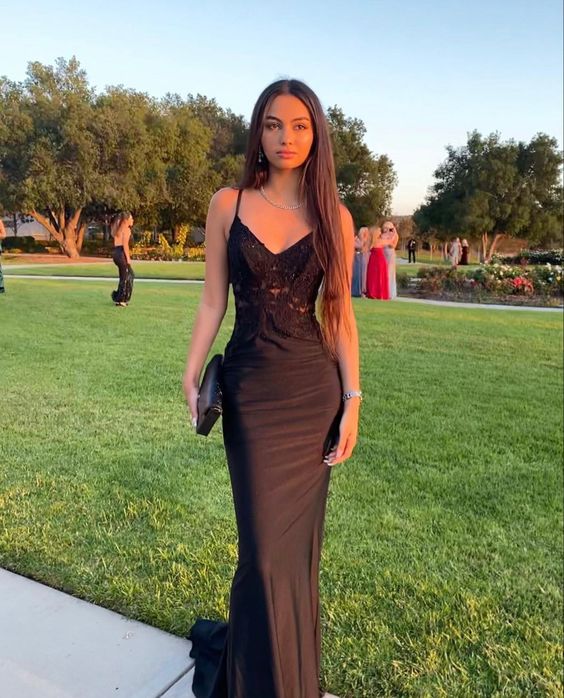 Black Lace Prom Dresses Long Evening Dress Main image