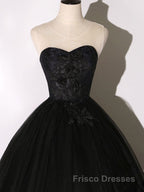 Black Long Formal Prom Dresses, Black Lace Formal Evening Dresses