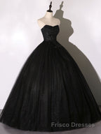 Black Long Formal Prom Dresses, Black Lace Formal Evening Dresses