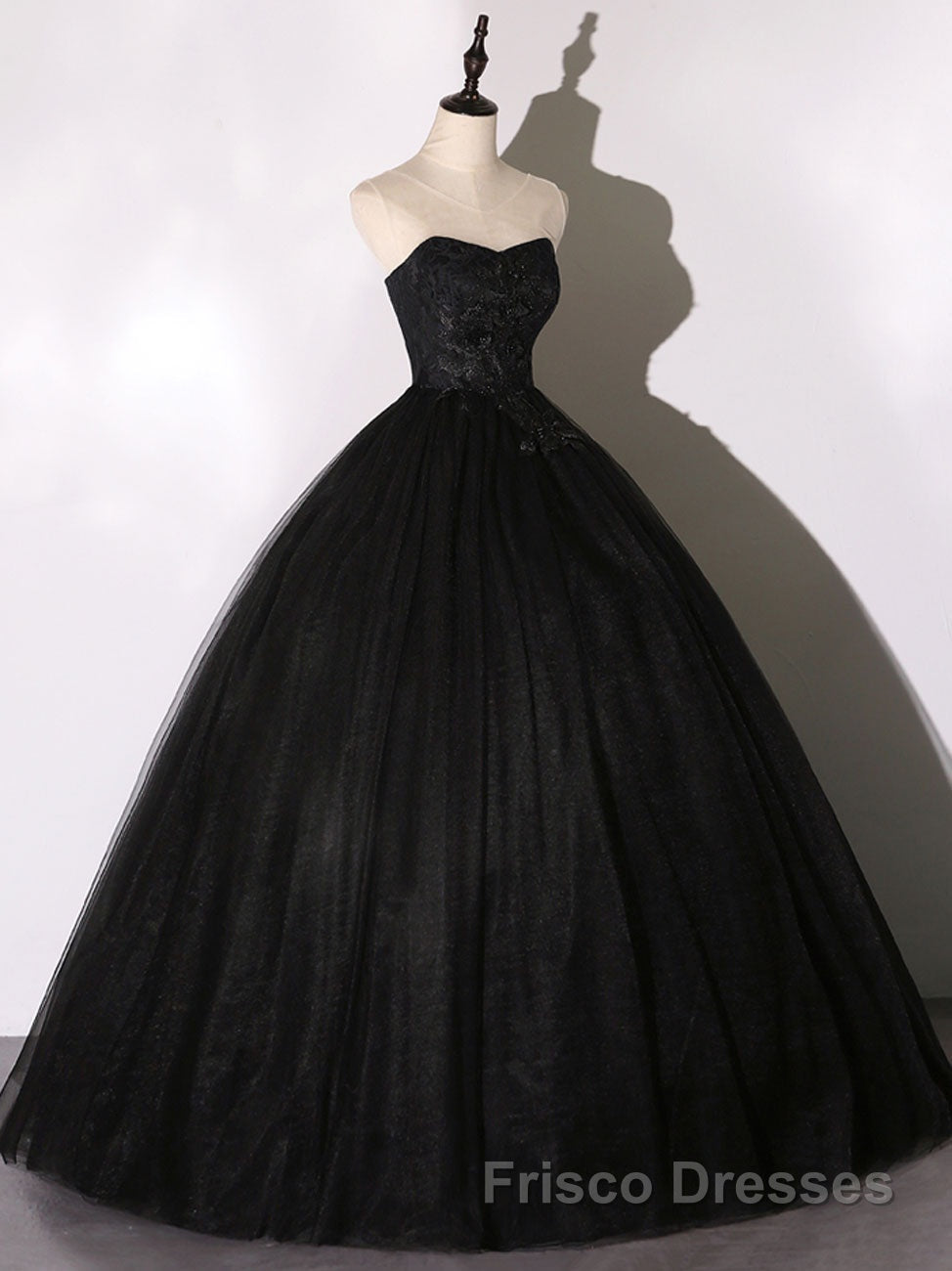 Black Long Formal Prom Dresses, Black Lace Formal Evening Dresses