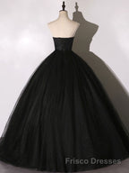 Black Long Formal Prom Dresses, Black Lace Formal Evening Dresses