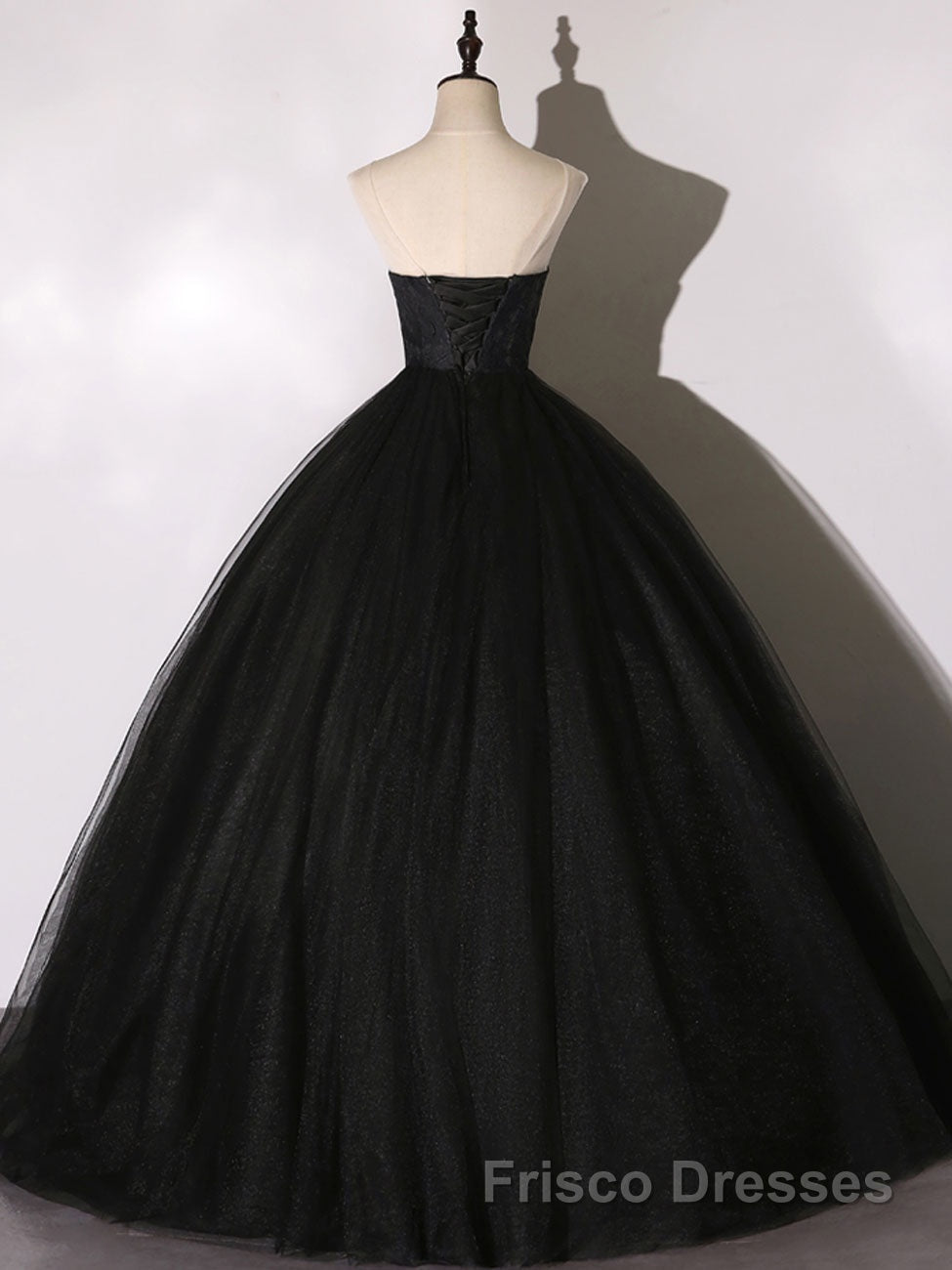 Black Long Formal Prom Dresses, Black Lace Formal Evening Dresses