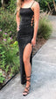 Black Long Prom Dresses,Strapless Mermaid Evening Dresses,Sparkle Tight Prom Dresses
