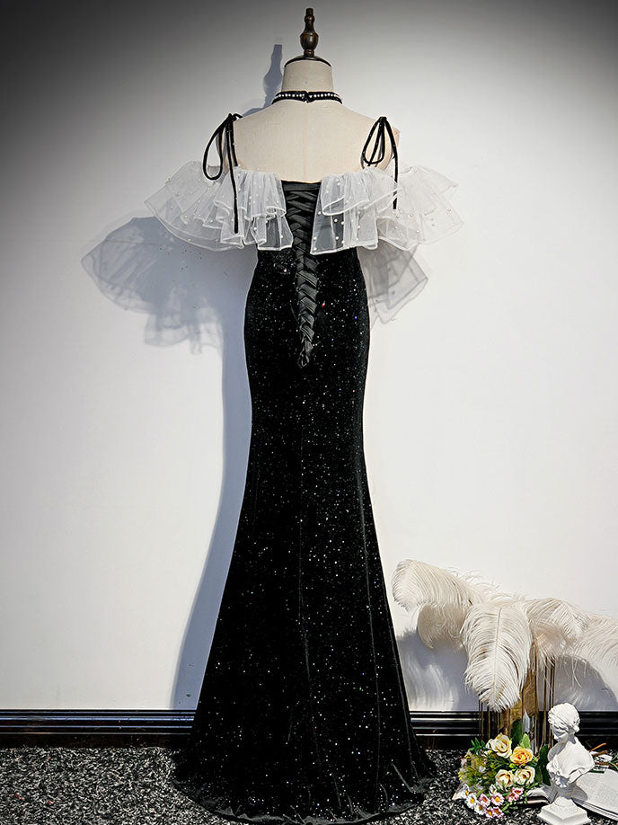 Black Mermaid Long Prom Dress, Black Evening Dress