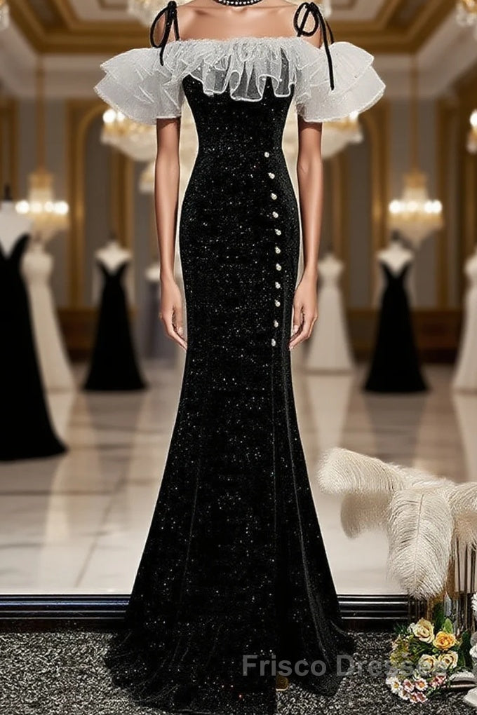 Black mermaid long Formal Prom Dresses, black evening Dresses Main image