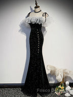 Black mermaid long Formal Prom Dresses, black evening Dresses