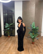 Black Mermaid Long Prom Dress, Fashion Evening Dress
