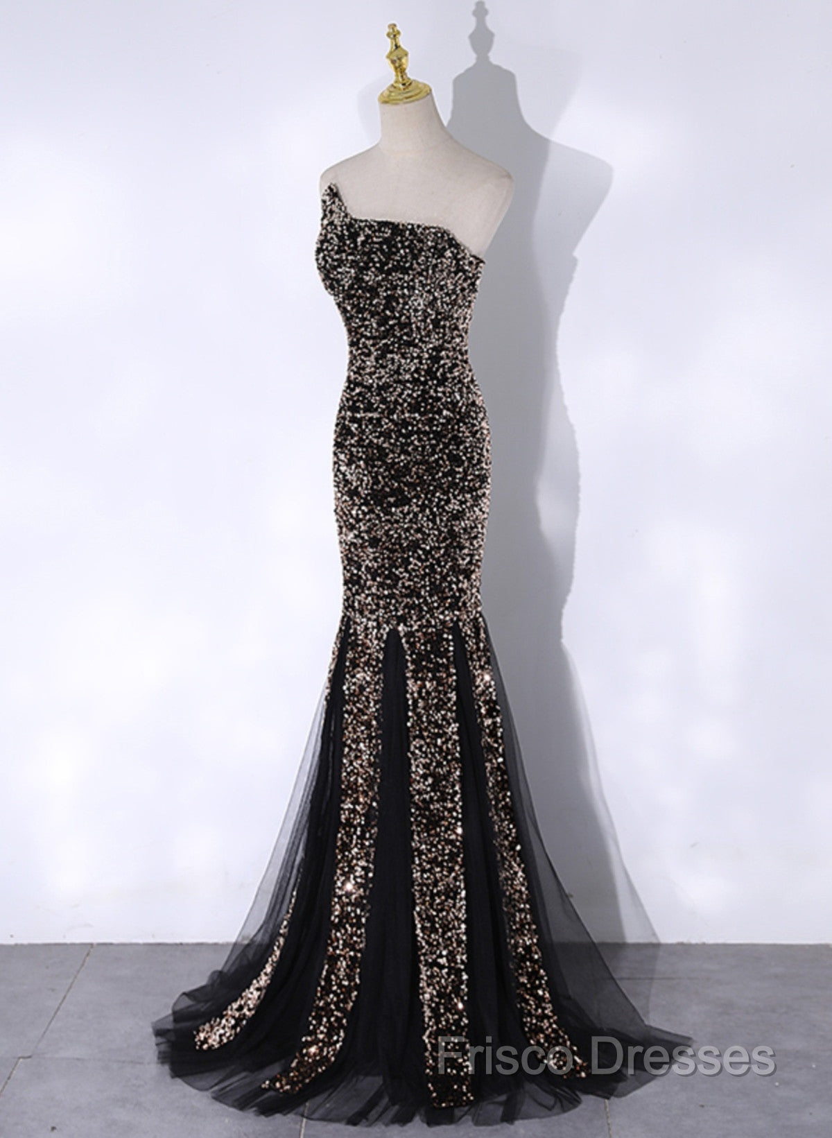 Black Mermaid Sequins Long Formal Prom Dress, Black Formal Dress Party Dress