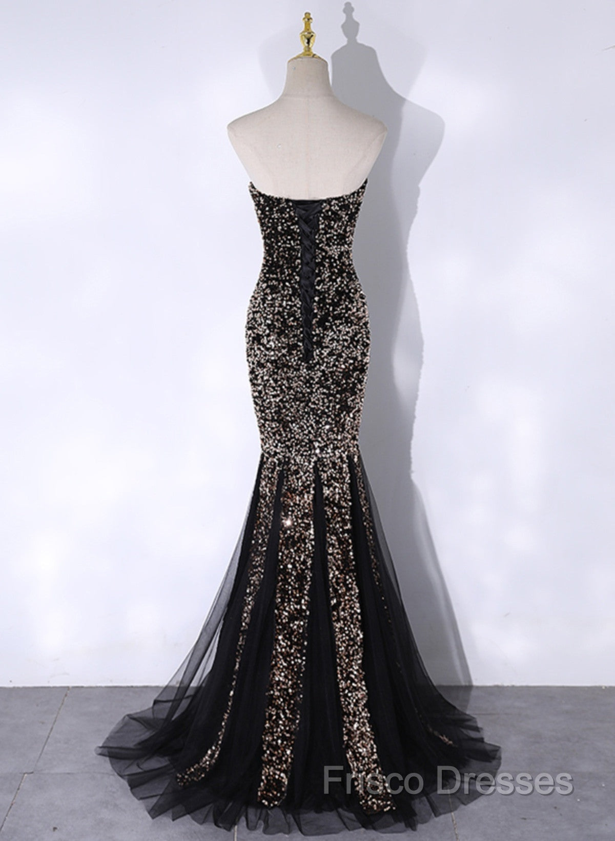 Black Mermaid Sequins Long Formal Prom Dress, Black Formal Dress Party Dress