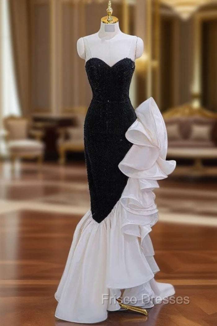 Black Mermaid Sequins Sweetheart Formal Prom Dress Main image