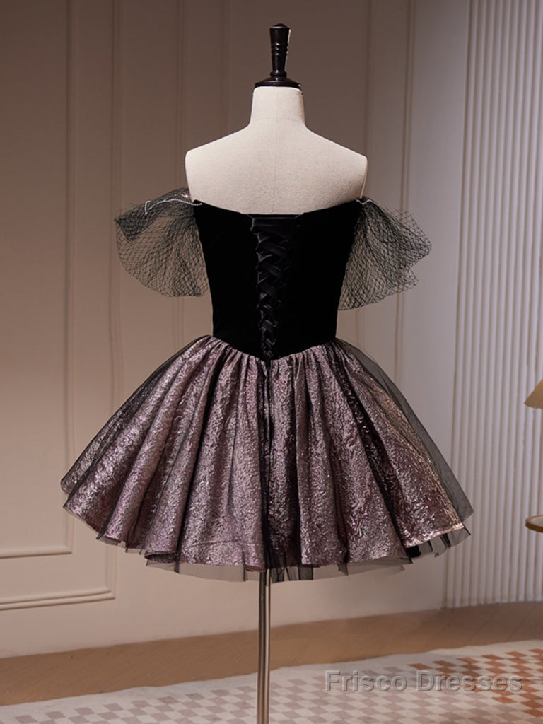Black Mini Short Prom Dress, Sweetheart Neck Black Cute Homecoming Dre Frisco Dresses Black Mini Short Prom Dress, Sweetheart Neck Black Cute Homecoming Dre Frisco Dresses