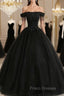 Black Off Shoulder Sweet 16 Formal Dress with Lace Black Formal Dress Formal Prom Dress shops