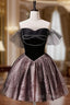 Black Off Shoulder Tulle Short Formal Prom Dress, Black Homecoming Dress