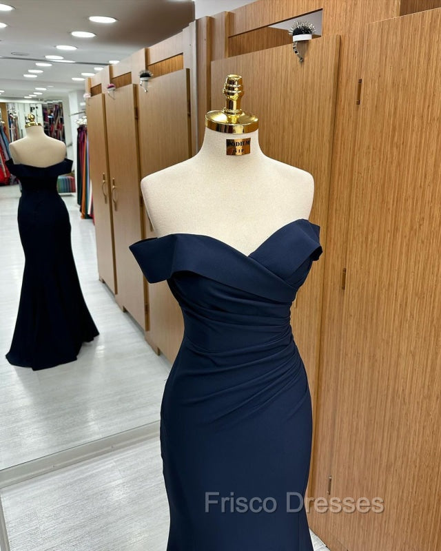 Black Off-the-shoulder Sweetheart Sleeveless Long Mermaid Formal Prom Dress