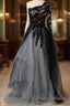 Black One Shoulder Tulle Long Formal Prom Dress Formal Dress