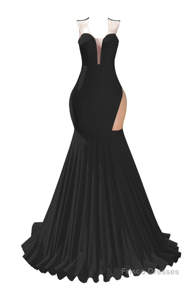 Black Prom Dresses Sexy Mermaid Women Evening Dress Sleeveless Open Back