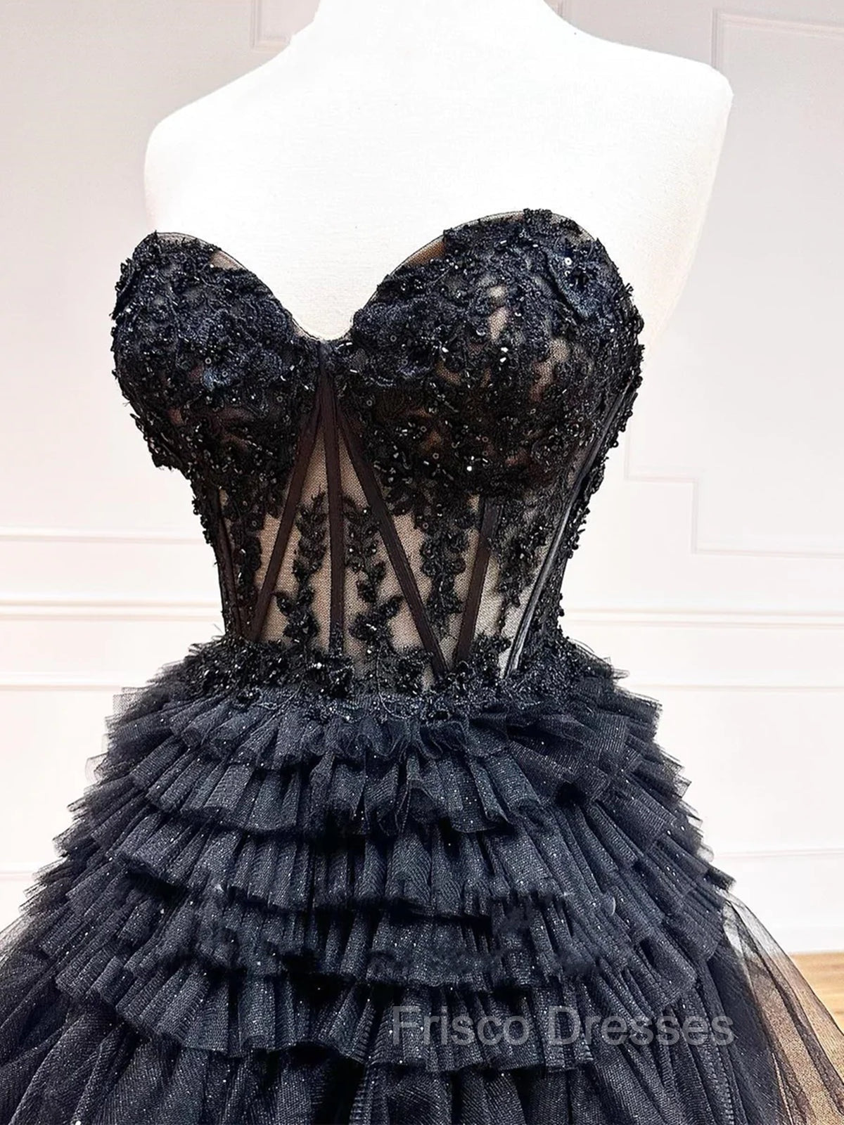 Black Red Purple Lace Formal Prom Dress, Black Red Purple Lace Formal Evening Dress