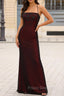 Black Red Spaghetti Straps Mermaid Maxi Dress with Beading