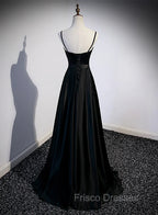 Black Satin Long Party Dress Black Simple Junior Formal Prom Dress Formal Prom Dress shops