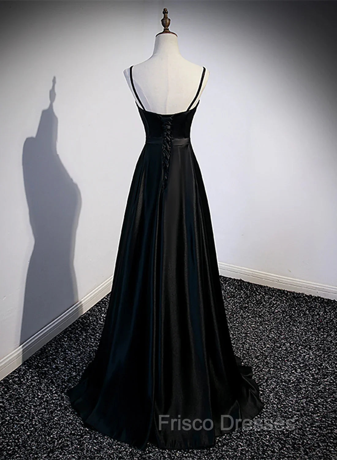 Black Satin Long Party Dress Black Simple Junior Formal Prom Dress Formal Prom Dress shops
