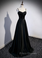 Black Satin Long Party Dress Black Simple Junior Formal Prom Dress Formal Prom Dress shops