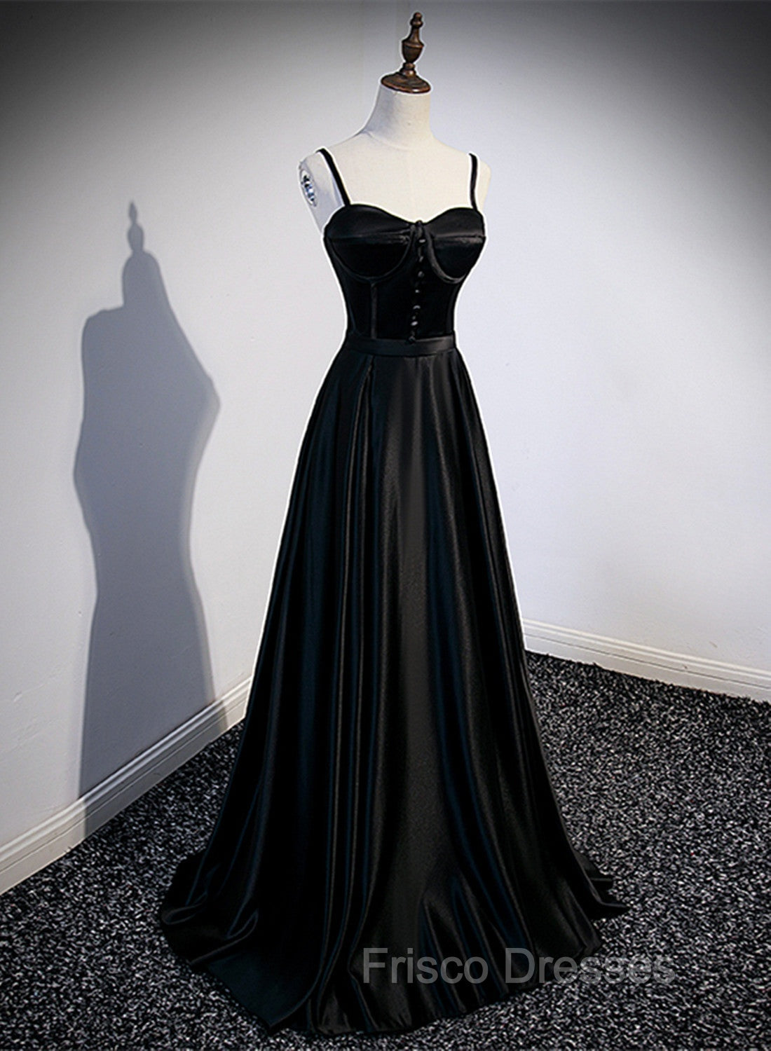 Black Satin Long Party Dress Black Simple Junior Formal Prom Dress Formal Prom Dress shops