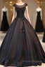 Black Satin Long Party Dress Evening Gown A Line Floor Length Formal Prom Dress Elegant