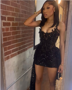Black Sexy Short Evening Dress Cocktail Dresses Short Party Dress