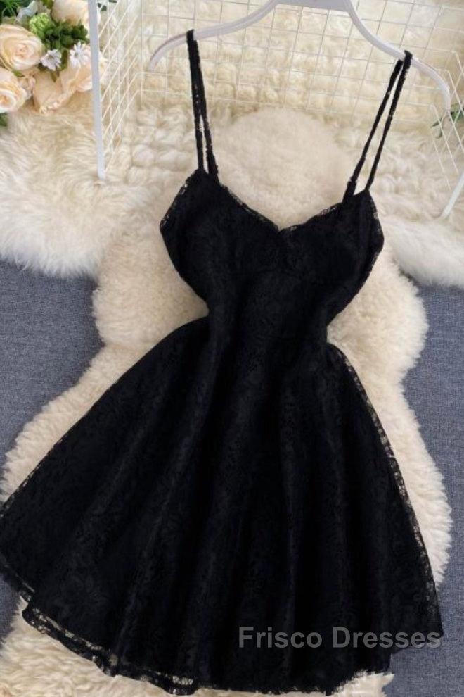 Black Short Homecoming Dress A Line Mini Dress Main image