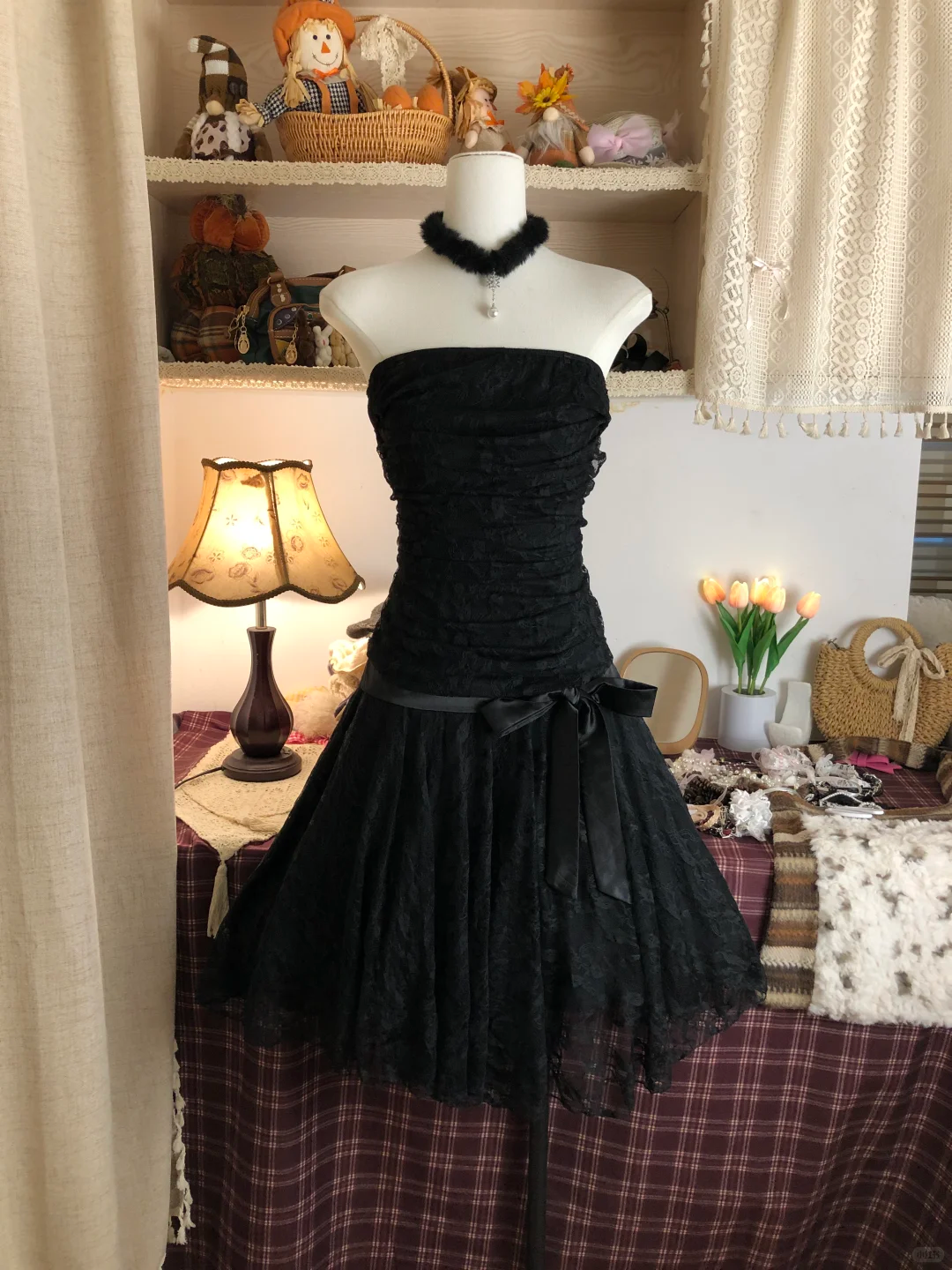 Black Strapless Lace Sexy A Line Short Birthday Outfits Formal Graduation Homecoming Dress Main image
