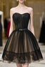 Black Tulle Lace Sweetheart Homecming Dress