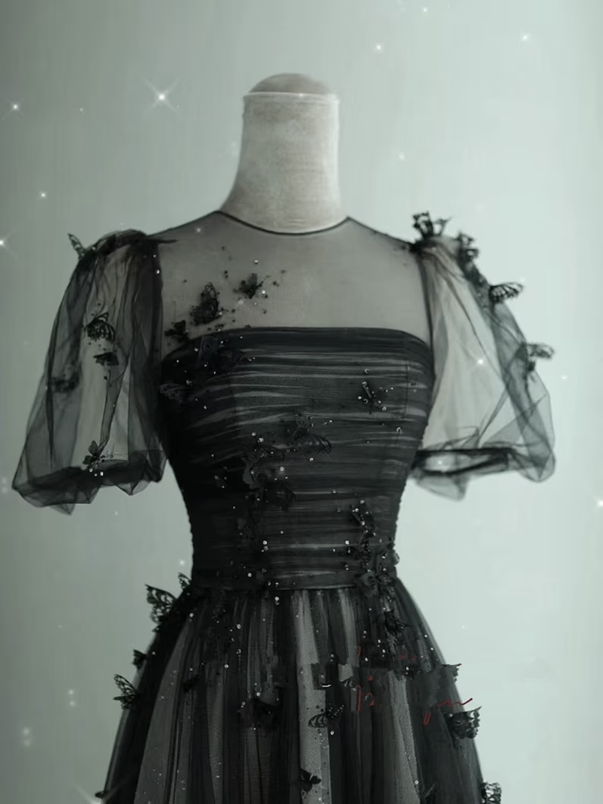 black puffy cocktail dress Fluffy Off the Shoulder Black Tulle Prom Evening Dress Puffy Ball Gown