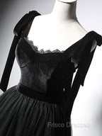 Black Tulle Short Formal Prom Dress, Black Tulle Formal Dress