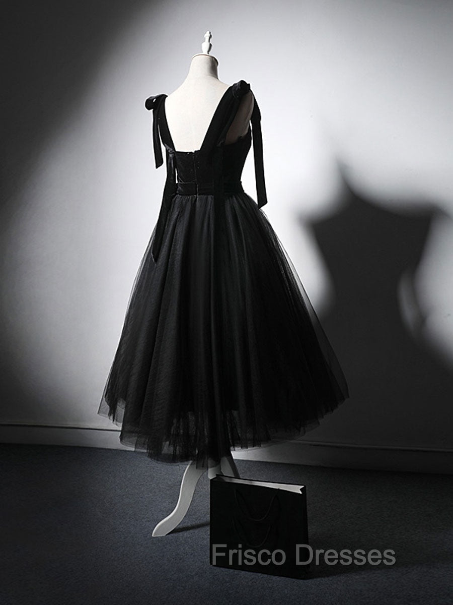 Black Tulle Short Formal Prom Dress, Black Tulle Formal Dress