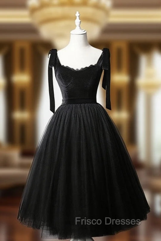 Black Tulle Short Formal Prom Dress, Black Tulle Formal Dress Main image