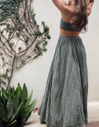 Purple Strapless Cut Out A-Line Long Party Dress