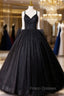 Black V-Neck Tulle Lace Formal Prom Dress, Gorgeous A-Line Evening Party Dress