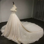 Bling Bling Wedding Dress Sequins Off Shoulder