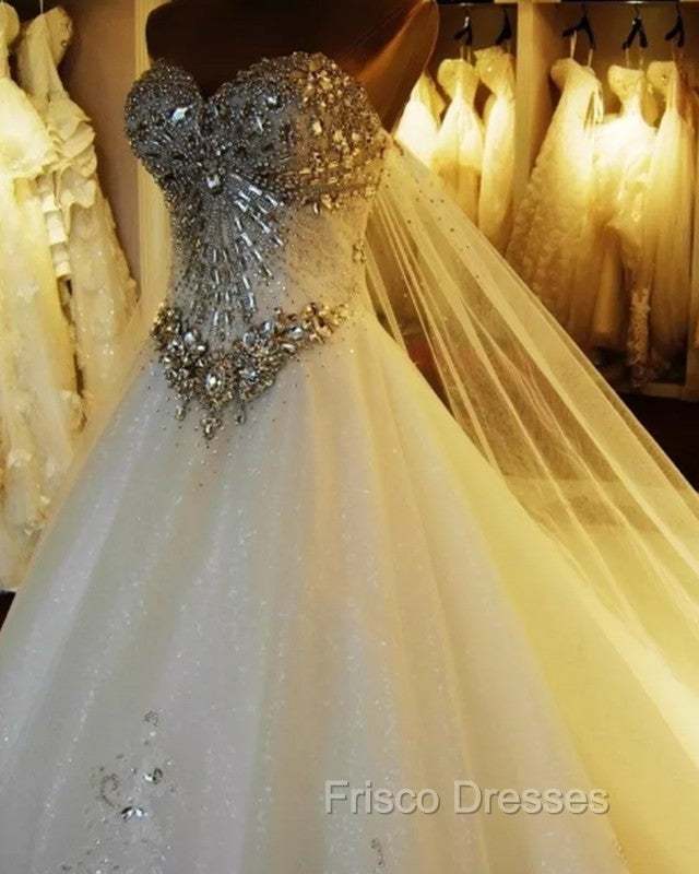 Bling Bling Wedding Dress Crystal Beaded Sweetheart Secondary image