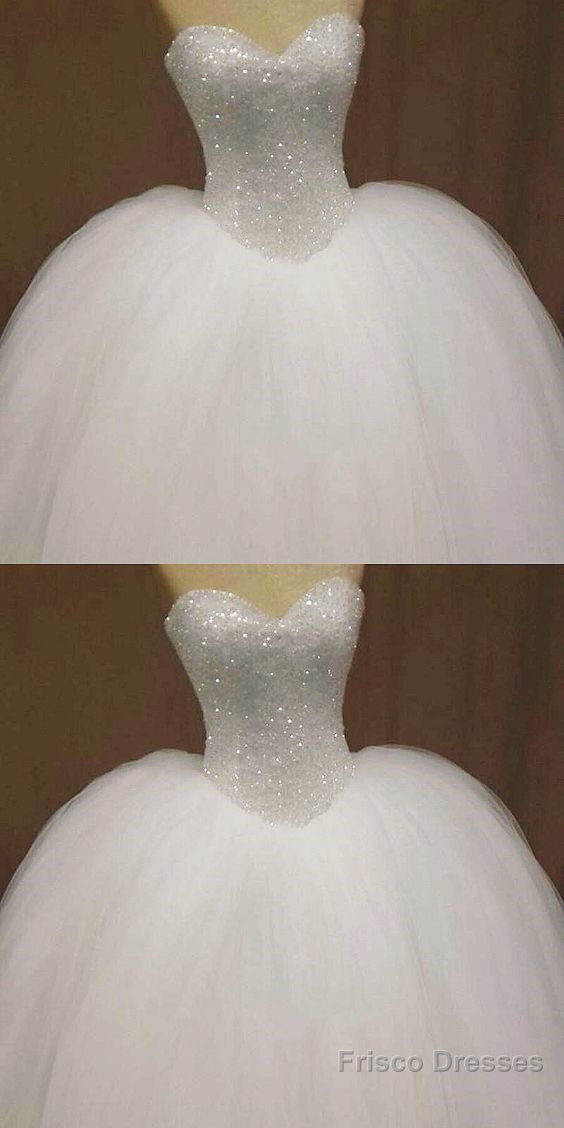 Bling Sweetheart Wedding Dress Drop Waist Ball Gown For Women Prom Dress, Evening Dress
