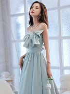 Blue A Line Long Prom Dress, Blue Formal Party Dress