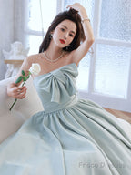 Blue A Line Long Prom Dress, Blue Formal Party Dress